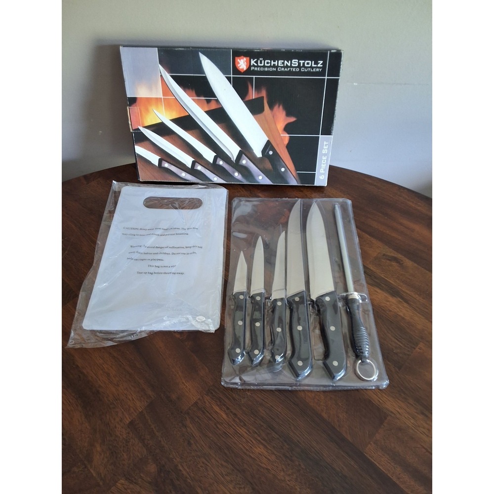 Vintage Kuchenstolz 6 Piece Knife Set & Cutting Board. NEW
